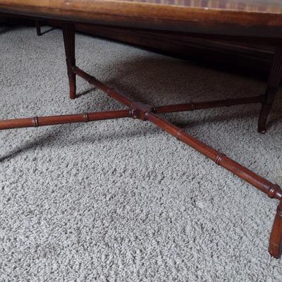 Vintage Wellington Hall Mahogany Inlay Coffee Table with Tapered Fluted Legs
