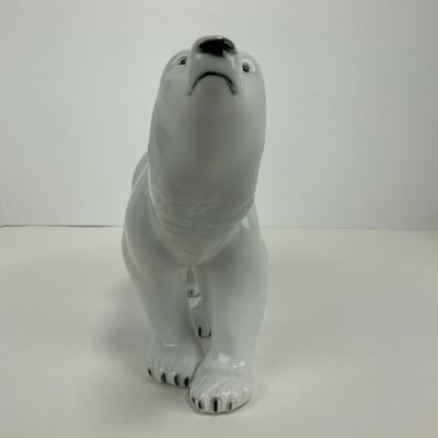 -79- ROYAL DUX | Bohemia Large Porcelain Polar Bear | With Sticker & Marked