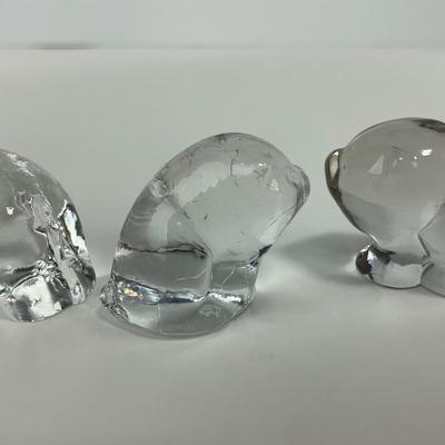 -86- IMPERIAL | Clear Glass Piglet Figures