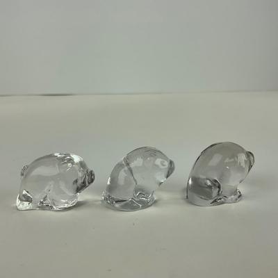 -86- IMPERIAL | Clear Glass Piglet Figures