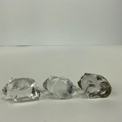 -86- IMPERIAL | Clear Glass Piglet Figures