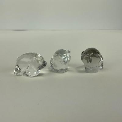 -86- IMPERIAL | Clear Glass Piglet Figures