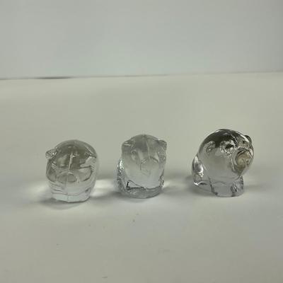 -86- IMPERIAL | Clear Glass Piglet Figures