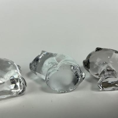 -86- IMPERIAL | Clear Glass Piglet Figures