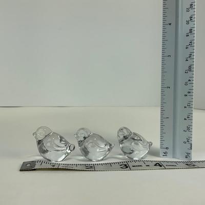 -87- ART GLASS | Clear Glass Small Bird Figures