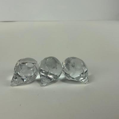 -87- ART GLASS | Clear Glass Small Bird Figures