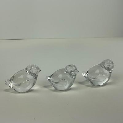 -87- ART GLASS | Clear Glass Small Bird Figures