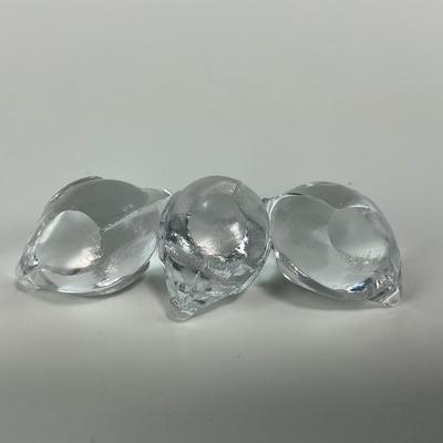 -87- ART GLASS | Clear Glass Small Bird Figures