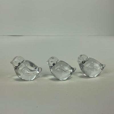 -87- ART GLASS | Clear Glass Small Bird Figures