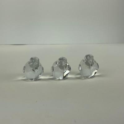 -88- ART GLASS | Clear Glass Small Bird Figures