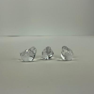 -88- ART GLASS | Clear Glass Small Bird Figures