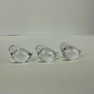 -88- ART GLASS | Clear Glass Small Bird Figures