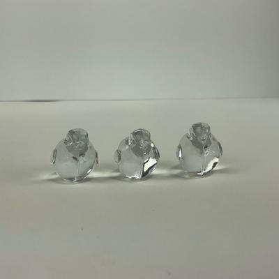 -88- ART GLASS | Clear Glass Small Bird Figures