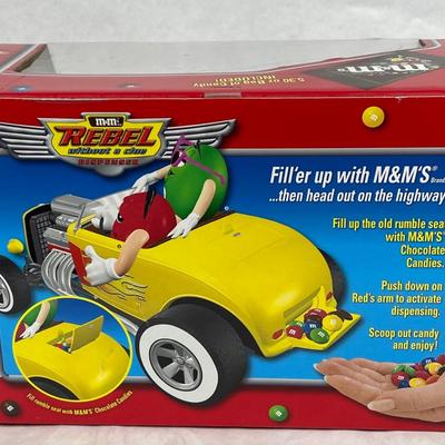 M & M Rebel Without a Cause Dispenser Roadster with Red and Green M&M's