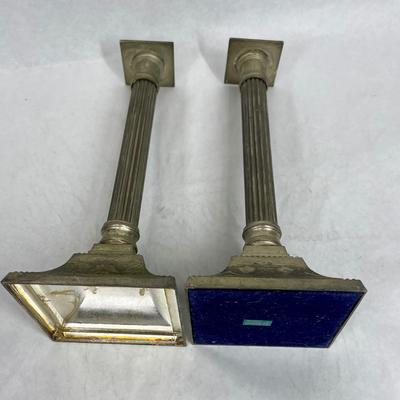 Towel Silver plated candlestick holders