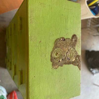 CHEST OF DRAWER PROJECT AND NICE WOOD TOP TABLE W/IRON LEGS