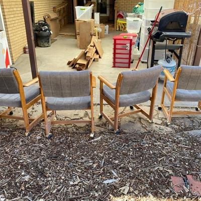 4 CHAIRS ON CASTERS