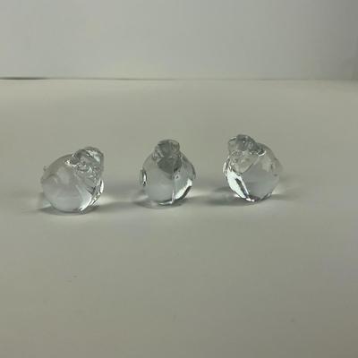 -89- ART GLASS | Clear Glass Small Bird Figures