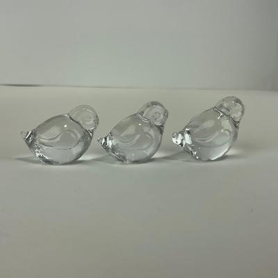 -89- ART GLASS | Clear Glass Small Bird Figures