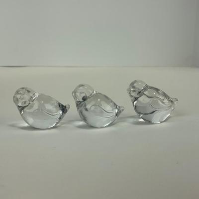 -89- ART GLASS | Clear Glass Small Bird Figures