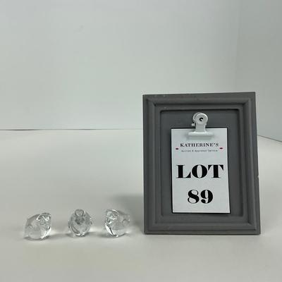 -89- ART GLASS | Clear Glass Small Bird Figures