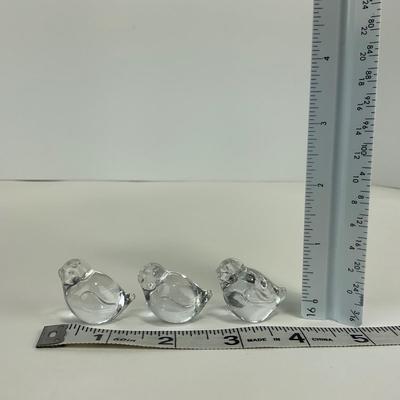 -89- ART GLASS | Clear Glass Small Bird Figures