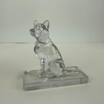 -92- NEW MARTINSVILLE | Pressed Virginia Glass German Shepherd Dog Figure