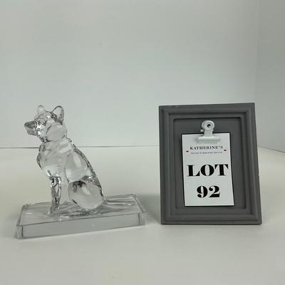 -92- NEW MARTINSVILLE | Pressed Virginia Glass German Shepherd Dog Figure