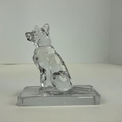 -92- NEW MARTINSVILLE | Pressed Virginia Glass German Shepherd Dog Figure