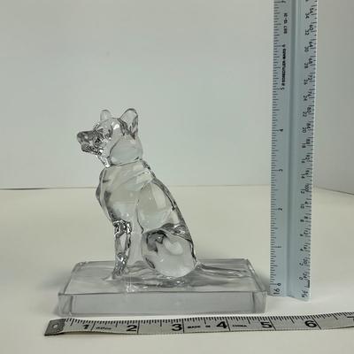 -92- NEW MARTINSVILLE | Pressed Virginia Glass German Shepherd Dog Figure