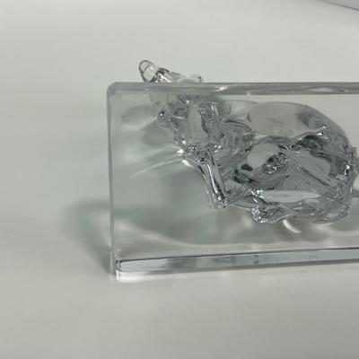 -92- NEW MARTINSVILLE | Pressed Virginia Glass German Shepherd Dog Figure