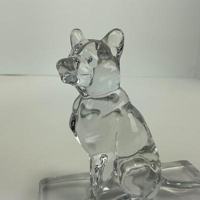 -92- NEW MARTINSVILLE | Pressed Virginia Glass German Shepherd Dog Figure