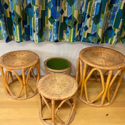 NESTING WICKER TABLES