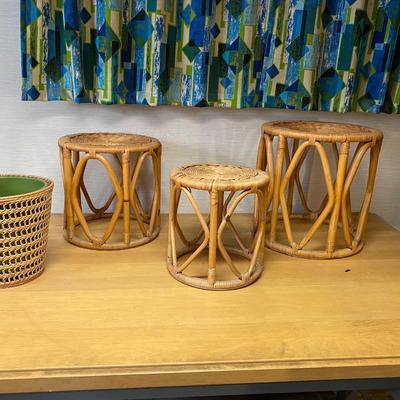 NESTING WICKER TABLES
