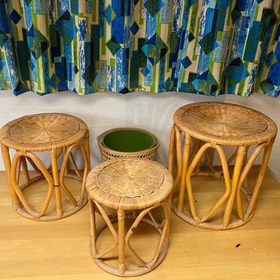 NESTING WICKER TABLES
