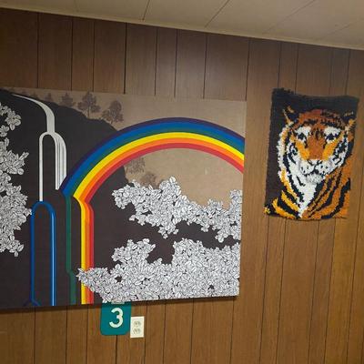 LATCH HOOK TIGER AND LARGE FABRIC PRINT