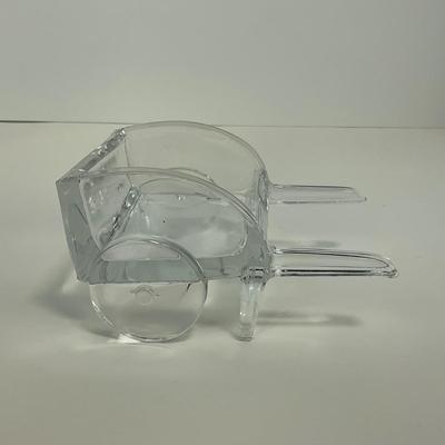 -97- COLLECTIBLE | Clear glass Wheel Barrel Ashtray
