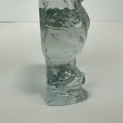-98- COLLECTIBLE | Clear Glass Heavy Owl Bookend