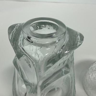 -99- VIKING | Clear Glass Owl Glimmer Fairy Lamp Candle Holder Votive