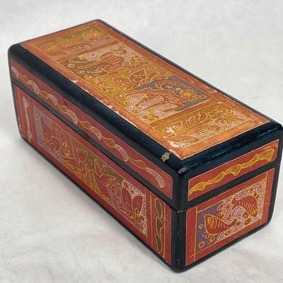 Vintage Wood Trinket Treasure Box
