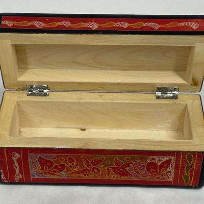 Vintage Wood Trinket Treasure Box