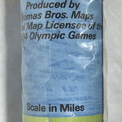 Vintage Olympic Poster Map by Thomas Bros. new condition still sealed in packaged toll