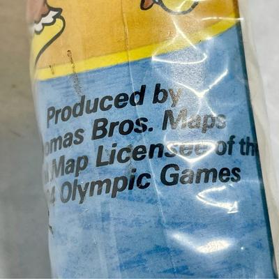 Vintage Olympic Poster Map by Thomas Bros. new condition still sealed in packaged toll