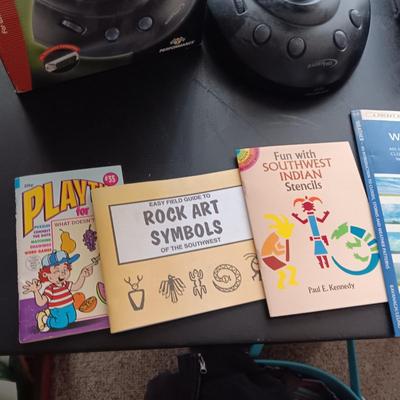 WINDOWS GAME CONTROL, BINOCULARS, PAMPHLETS AND GLASS POP BOTTLES