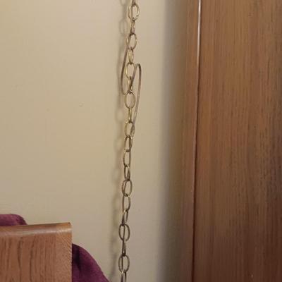 IVORY COLORED GLASS SHADE HANGING LAMP