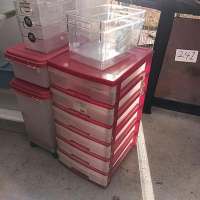 DRAWER ORGANIZER AND A VARIETY OF STORAGE TOTES AND STACKING BINS