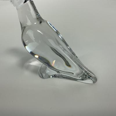 -105- BACCARAT | Clear Glass Parrot | Marked & Signed