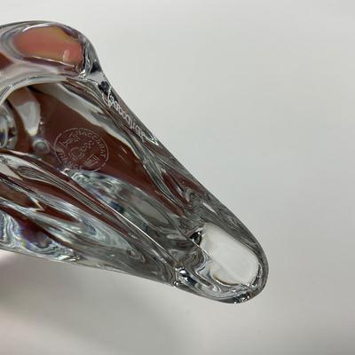 -105- BACCARAT | Clear Glass Parrot | Marked & Signed