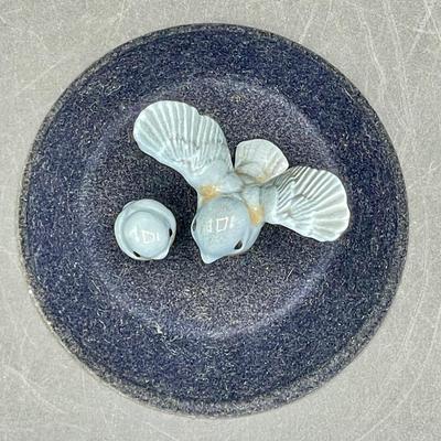 Hagen Renaker Ceramic Bluebird and Chick Figurine Set