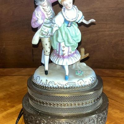 Porcelain Lamp Victorian Couple